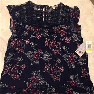 NWT Jolt Flowy Lace Top Floral Blouse